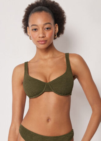 Balconette Swimsuit Top Crinkle Waves