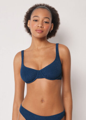 Balconette Swimsuit Top Crinkle Waves