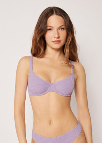 Balconette Swimsuit Top Crinkle Waves