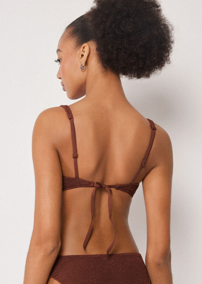 Balconette Swimsuit Top Crinkle Waves