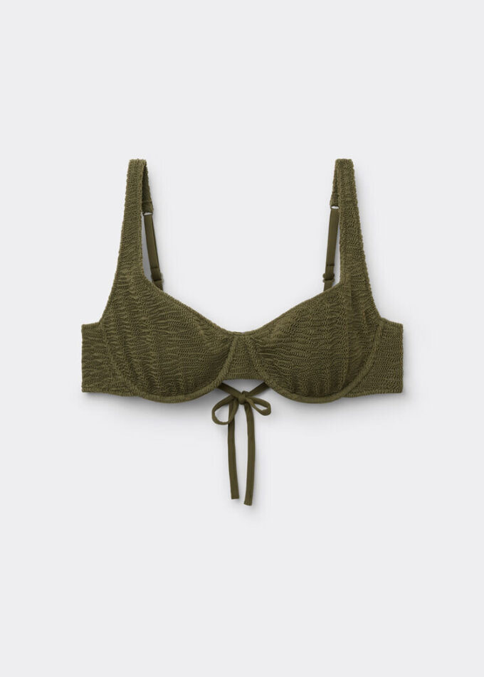 Balconette Swimsuit Top Crinkle Waves