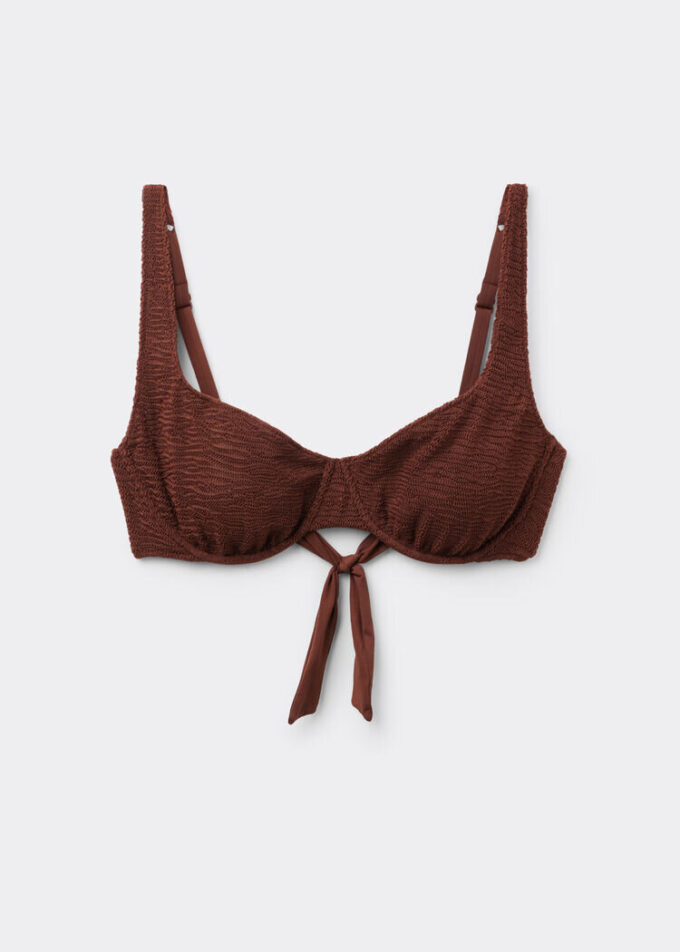 Balconette Swimsuit Top Crinkle Waves
