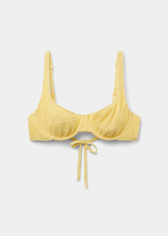 Balconette Swimsuit Top Crinkle Waves