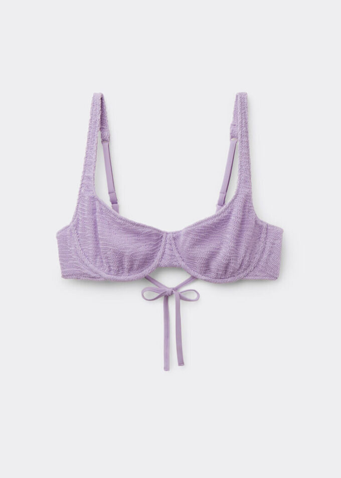Balconette Swimsuit Top Crinkle Waves