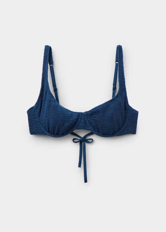 Balconette Swimsuit Top Crinkle Waves
