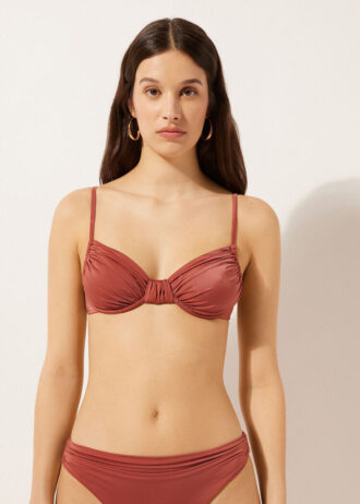 Balconette Swimsuit Top Shiny Satin