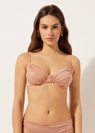 Balconette Swimsuit Top Shiny Satin