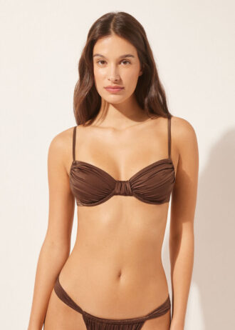 Balconette Swimsuit Top Shiny Satin