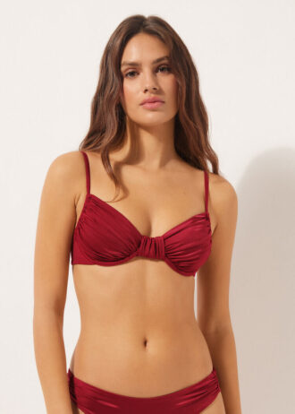 Balconette Swimsuit Top Shiny Satin