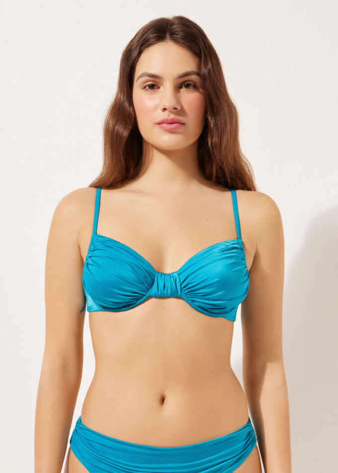 Balconette Swimsuit Top Shiny Satin Balconette Swimsuit Top Shiny Satin
