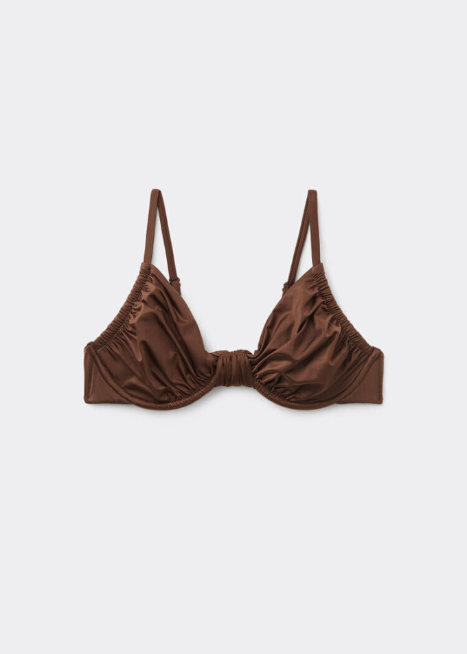 Balconette Swimsuit Top Shiny Satin Balconette Swimsuit Top Shiny Satin
