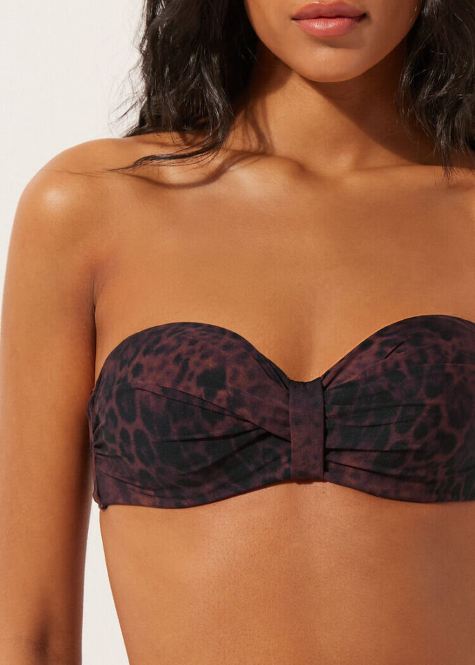Bandeau Bikini Top Dark Animalier