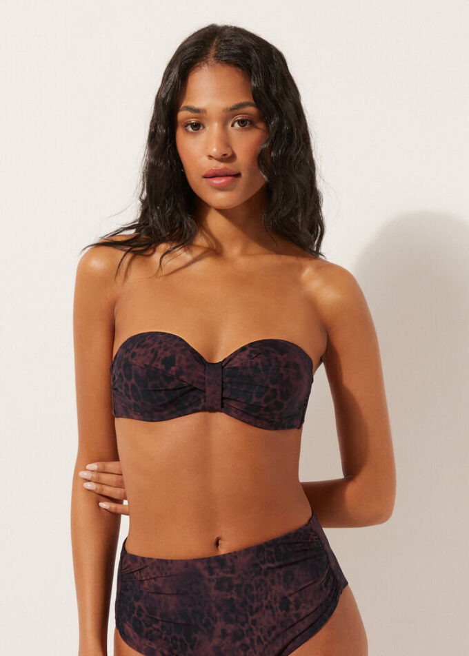 Bandeau Bikini Top Dark Animalier