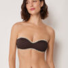 Bandeau Swimsuit Top Bicolor Embroidery