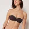 Bandeau Swimsuit Top Bicolor Embroidery