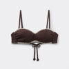 Bandeau Swimsuit Top Bicolor Embroidery