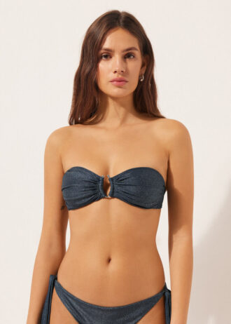Bandeau Swimsuit Top Glowing Python