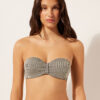Bandeau Swimsuit Top Golden Stripes