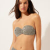 Bandeau Swimsuit Top Golden Stripes