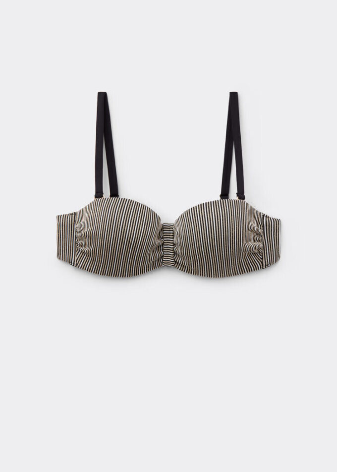 Bandeau Swimsuit Top Golden Stripes