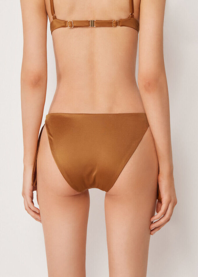Bikini Briefs with Side Ties Shiny Satin