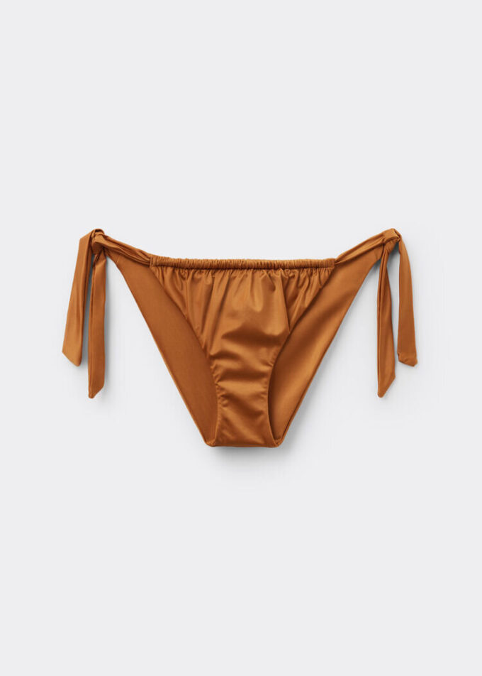 Bikini Briefs with Side Ties Shiny Satin