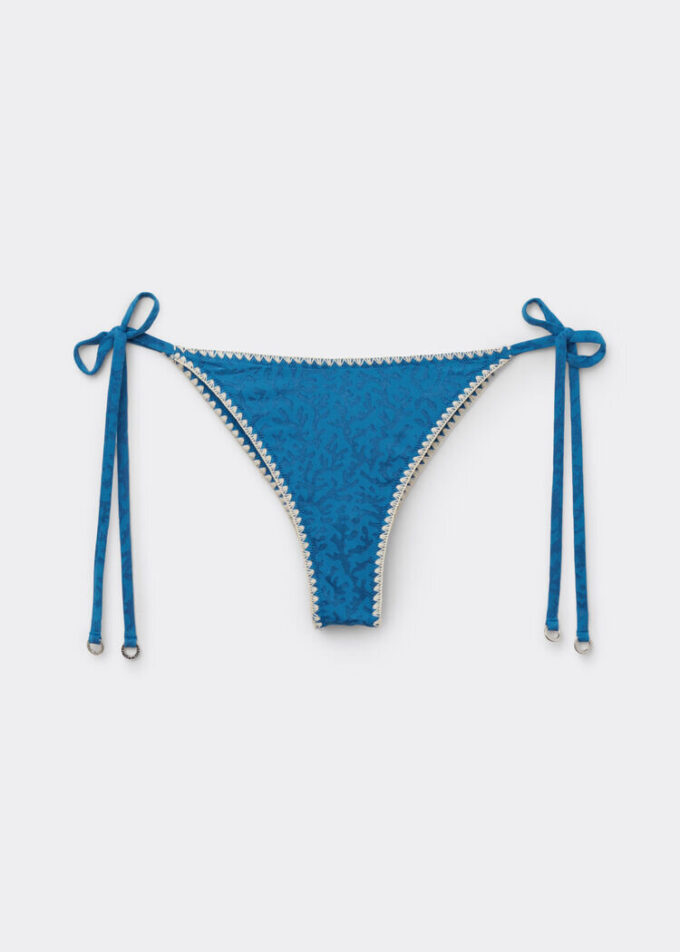 Brazilian Side Tie Swimsuit Bottom Sea Corals
