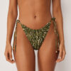 Brazilian String Swimsuit Bottom Natural Tie-Dye
