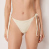 Brazilian String Swimsuit Bottom Sequin Net