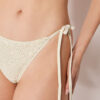 Brazilian String Swimsuit Bottom Sequin Net
