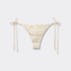 Brazilian String Swimsuit Bottom Sequin Net