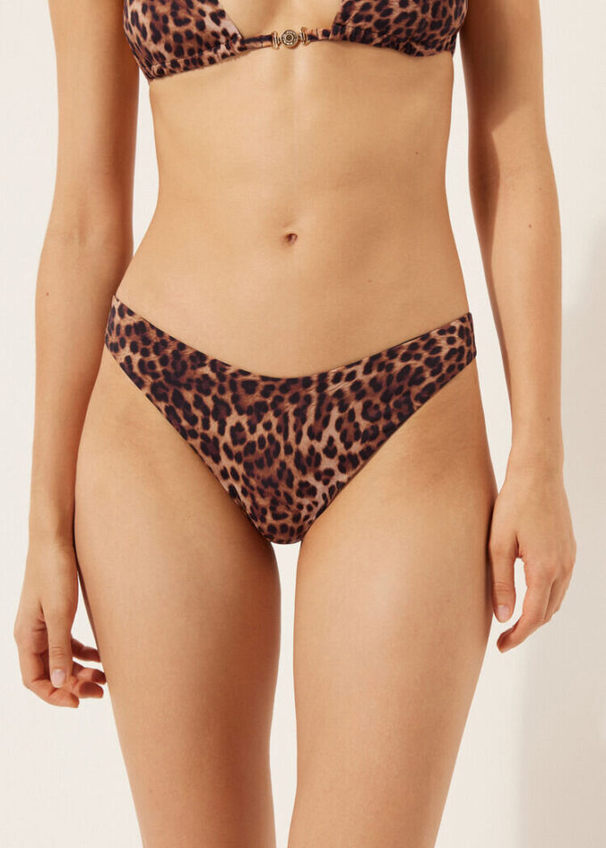 Brown Animalier Brazilian Swimsuit Bottoms Brown Animalier Brazilian Swimsuit Bottoms