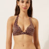 Brown Animalier Graduated Padded Triangle Swimsuit