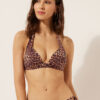 Brown Animalier Graduated Padded Triangle Swimsuit