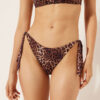 Brown Animalier Lace-Up Swimsuit Bottoms