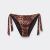 Brown Animalier Lace-Up Swimsuit Bottoms