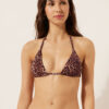 Brown Animalier Triangle Swimsuit Top