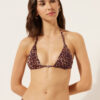 Brown Animalier Triangle Swimsuit Top
