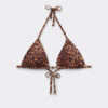 Brown Animalier Triangle Swimsuit Top