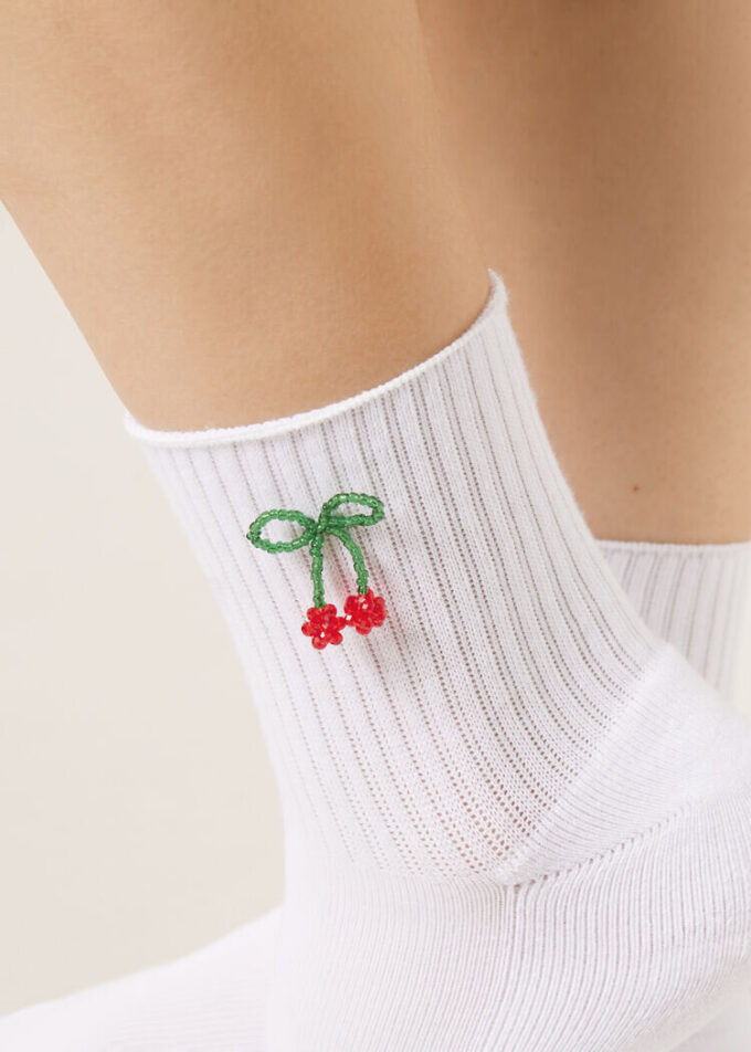 Cherry Appliqué Socks Cherry Appliqué Socks