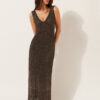 Crocheted Lamé Maxi Dress