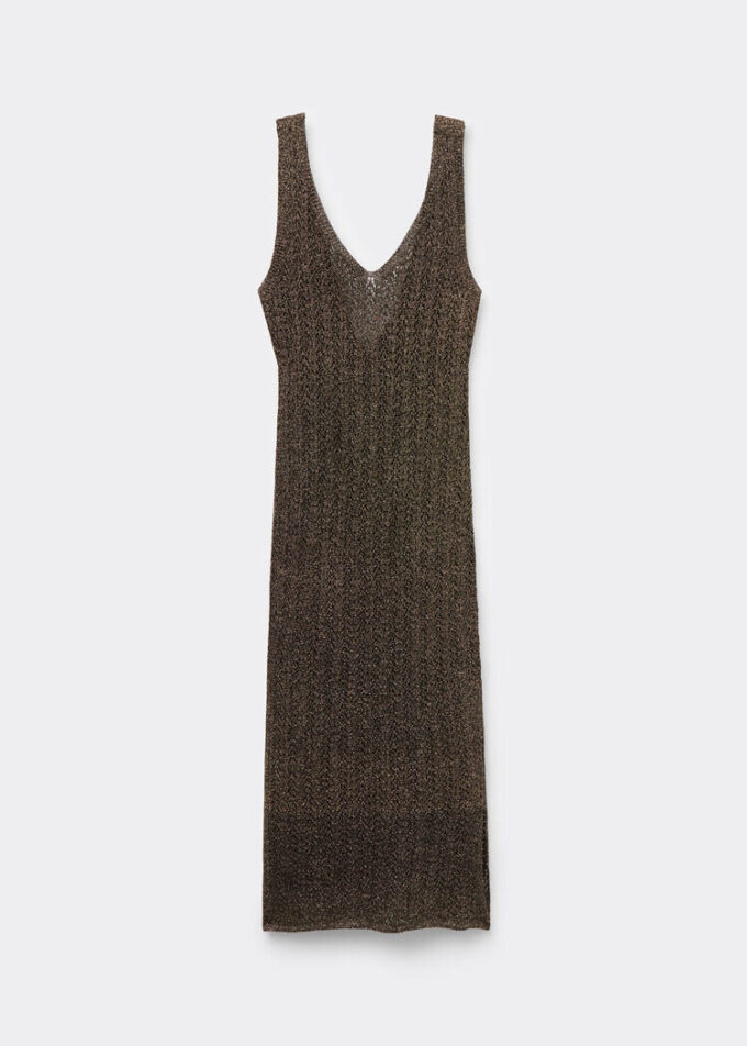 Crocheted Lamé Maxi Dress
