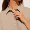 Cropped Linen and Viscose Shirt