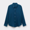 Cropped Linen and Viscose Shirt