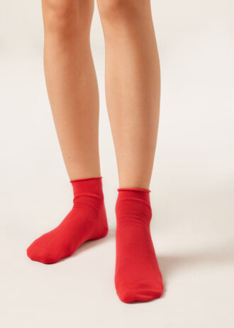 Cuffless Short Socks in Cotton