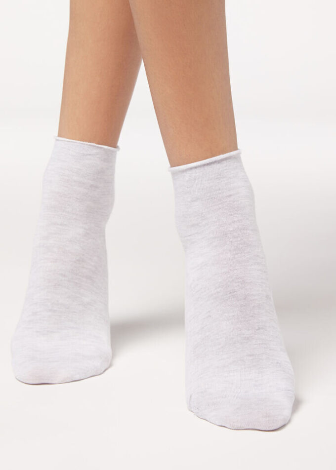 Cuffless Short Socks in Cotton