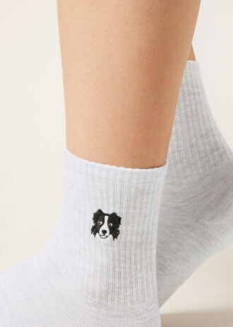 Dogs Embroidered Socks