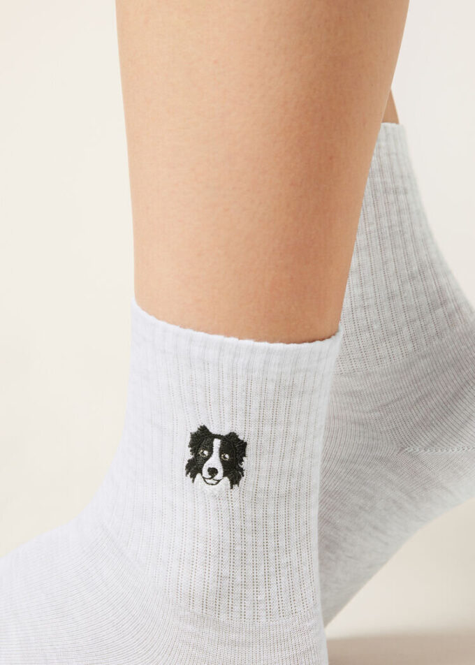 Dogs Embroidered Socks Dogs Embroidered Socks