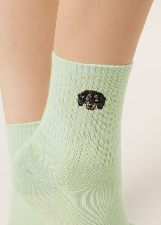 Dogs Embroidered Socks Dogs Embroidered Socks