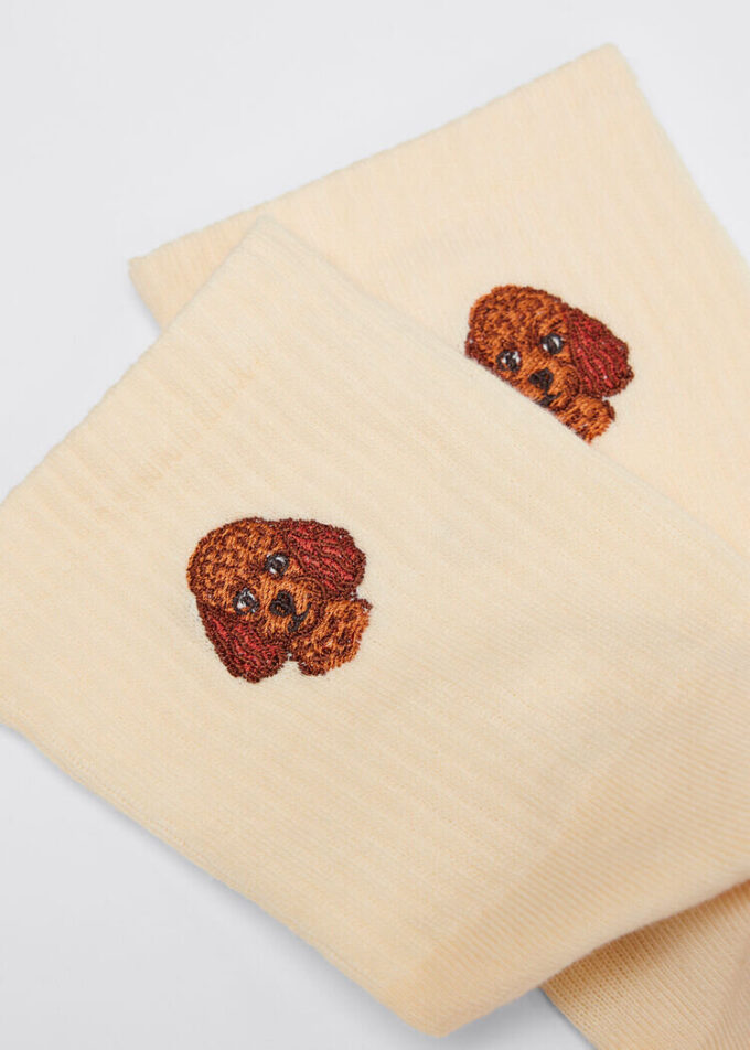 Dogs Embroidered Socks Dogs Embroidered Socks